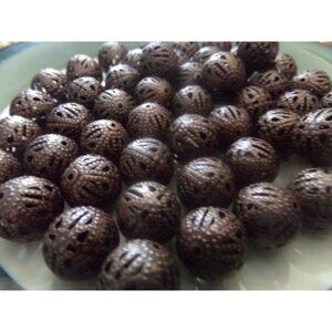 Red Copper Plated Filigree Spacer Beads 14mm